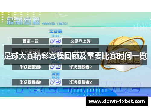 足球大赛精彩赛程回顾及重要比赛时间一览